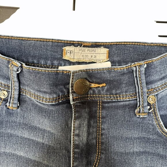 Free People Womens Blue Denim Skinny Sexy Stretchy Casual Jeans Size 28‎ - Picture 5 of 6